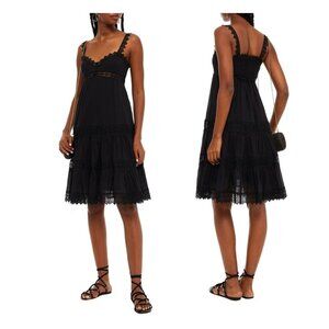 CHARO RUIZ IBIZA Crocheted Lace-trimmed Cotton-blend Dress, Size S, NWT